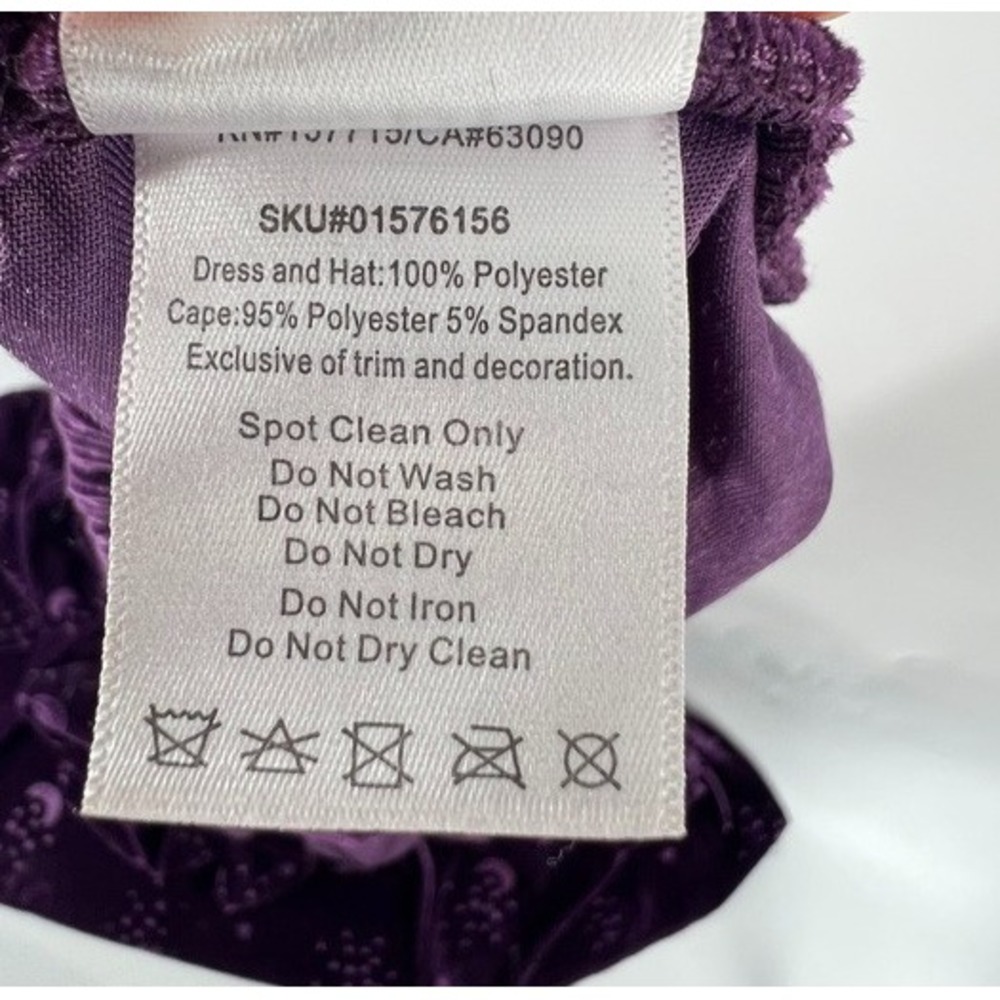 Spirit Halloween Celestial Velvet Cape Plus Sz Purple Moon Stars Whimsigoth Witc - Picture 8 of 9